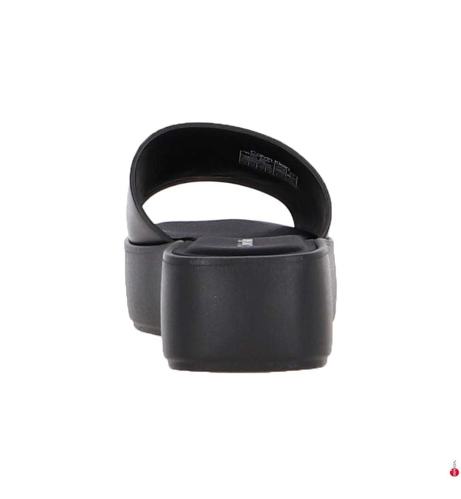 Mules con plateau in pelle - nero triplo