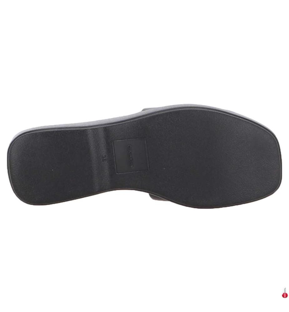 Mules con plateau in pelle - nero triplo