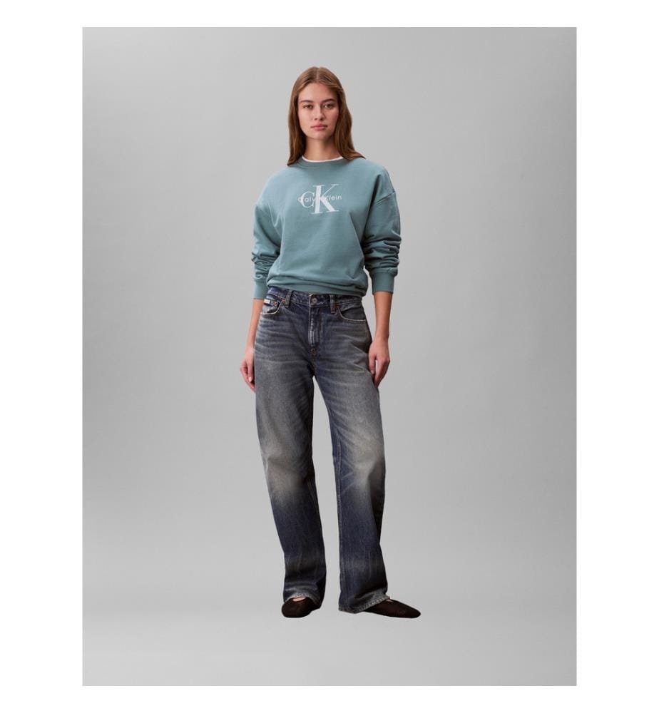 Sweatshirt mit Rundhalsausschnitt - Grün