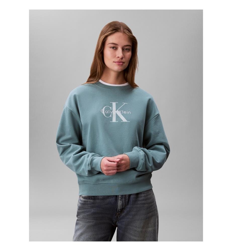 Sweatshirt mit Rundhalsausschnitt - Grün
