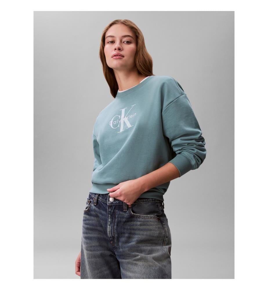 Sweatshirt mit Rundhalsausschnitt - Grün