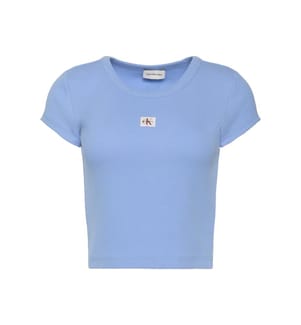 T-Shirt gewebtes Monogramm-Logo Slim - C32