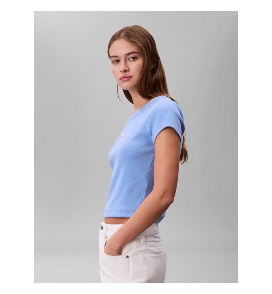 T-Shirt gewebtes Monogramm-Logo Slim - C32