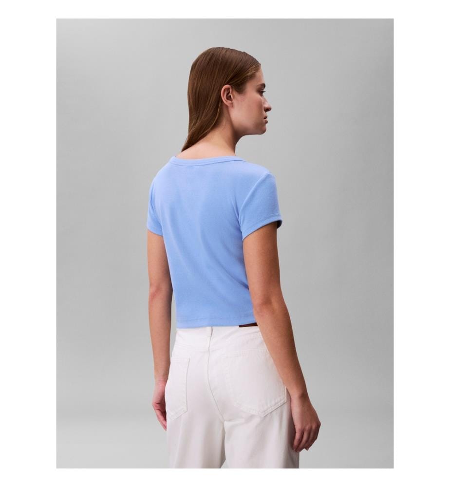 T-Shirt gewebtes Monogramm-Logo Slim - C32