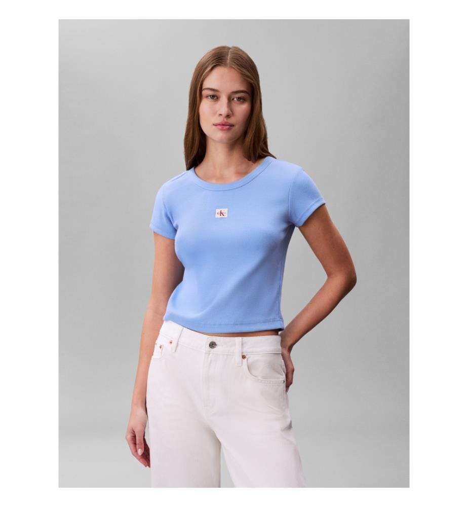 T-Shirt gewebtes Monogramm-Logo Slim - C32