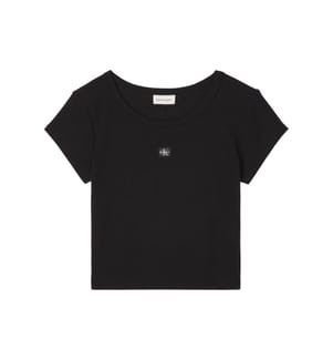 T-Shirt A- Gewebtes Etikett 2x2-Rippe Baby-Tee Cropped - UB1