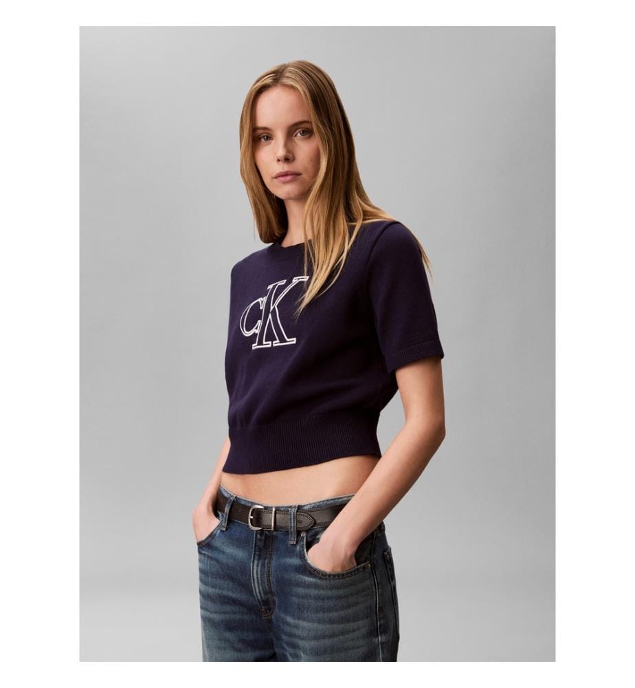 Pullover mit Monogramm - Dunkelblau
