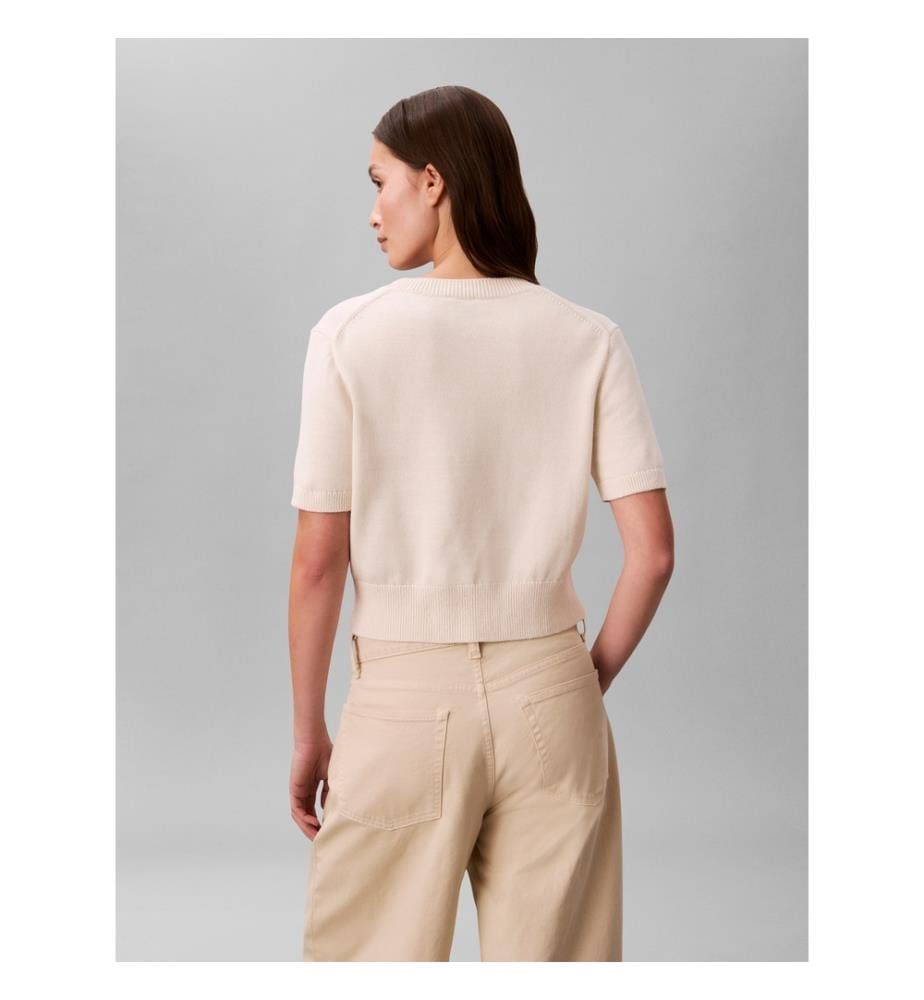 Pullover mit Monogramm - Creme