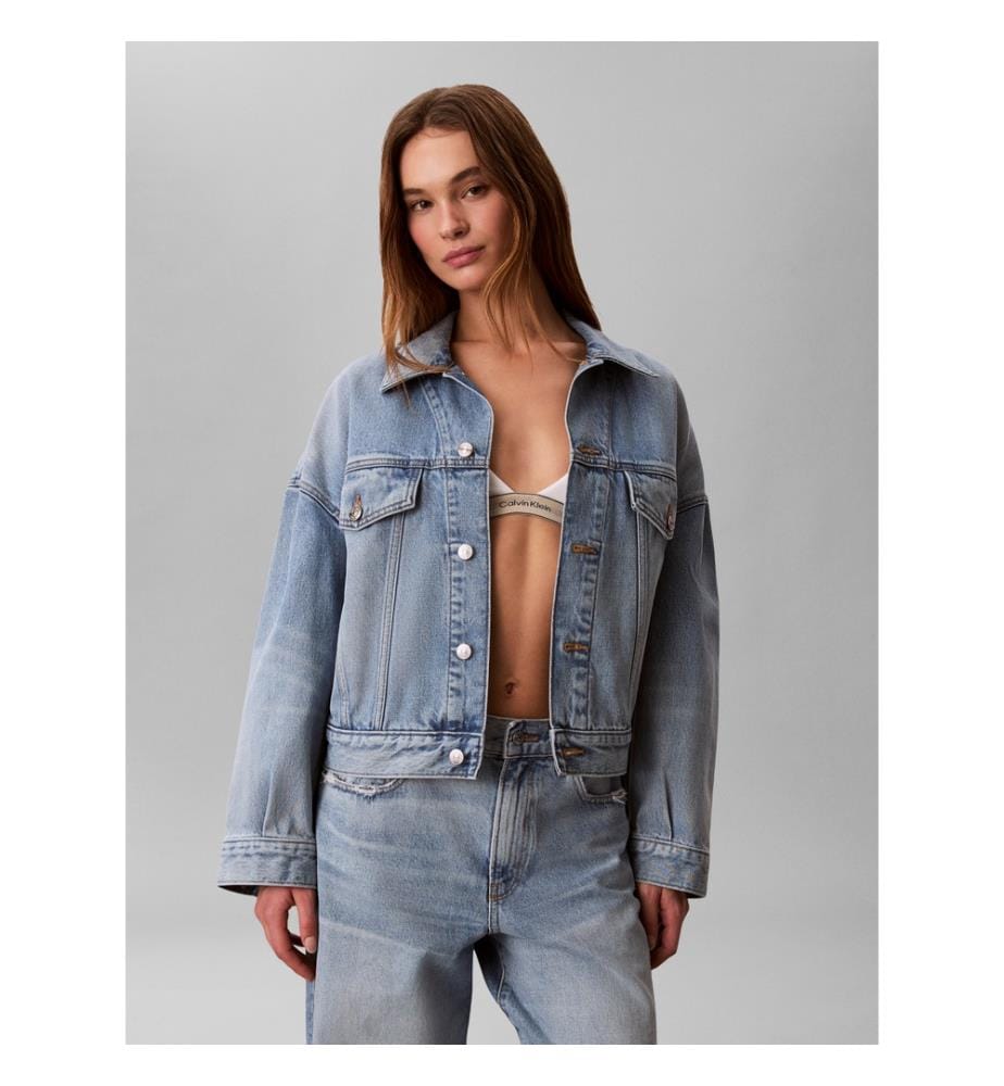Jeansjacke im Relaxed-Schnitt - Hellblau