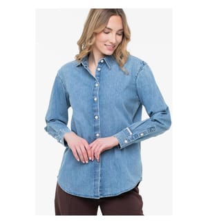 Oversize Jeanshemd - Hellblau