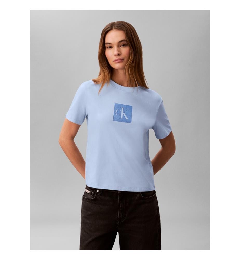 T-Shirt Klassische Passform Monogramm-Tee - Blau