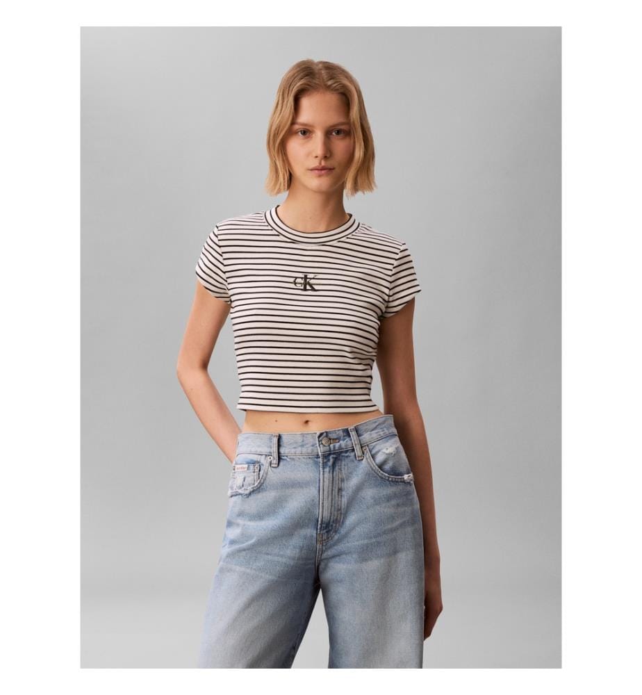 Slim Stripe T-Shirt - Weiss und Schwarz