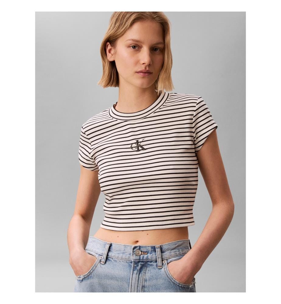 Slim Stripe T-Shirt - Weiss und Schwarz