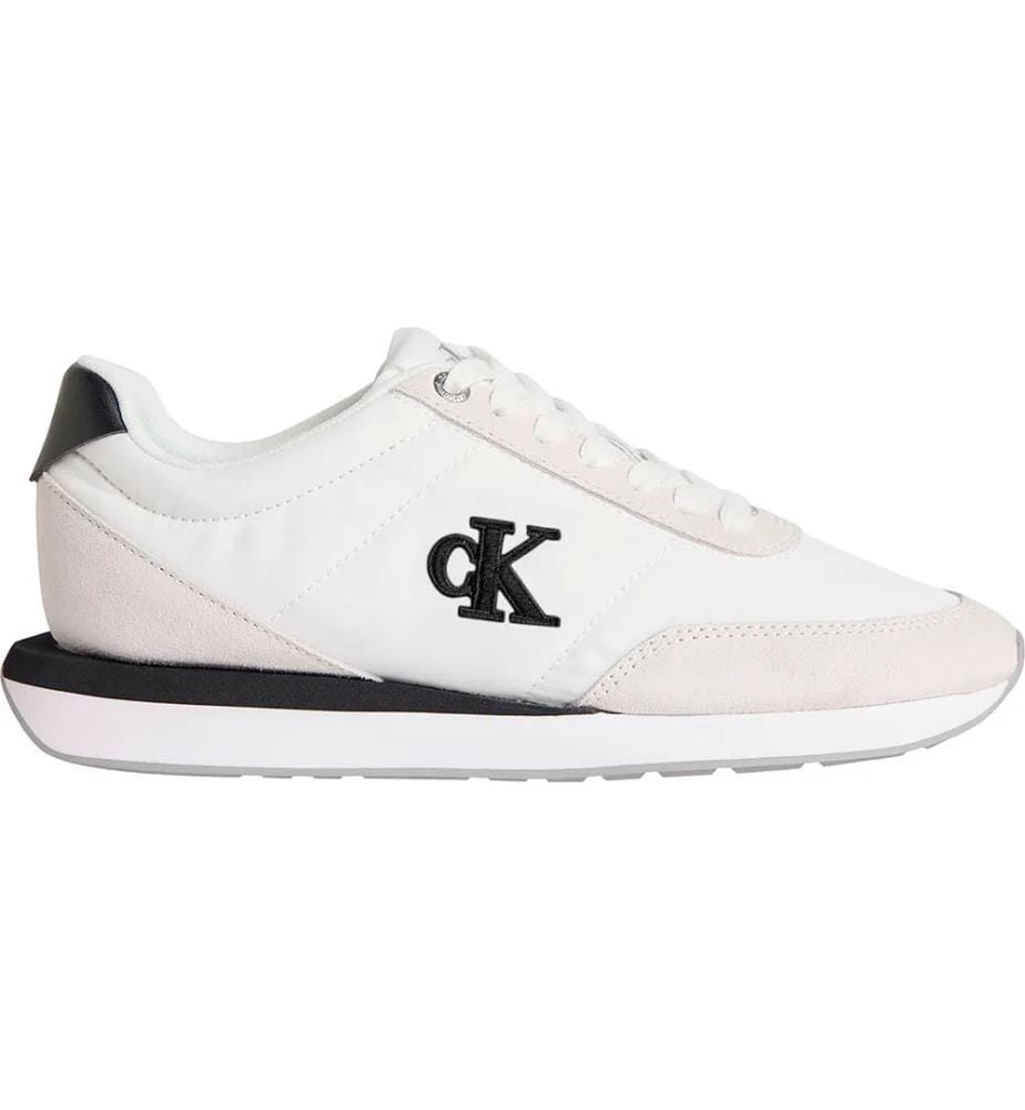 Baskets Low Top Retro Lace-Up Runner - Blanc