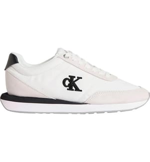 Low Top Retro Lace-Up Runner Sneakers - Weiss