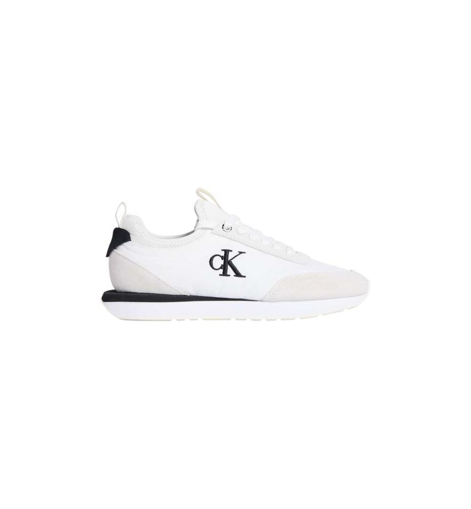 Sneakers Mono-Chaussette Bestickt Leder - bright white/black/marshmallow