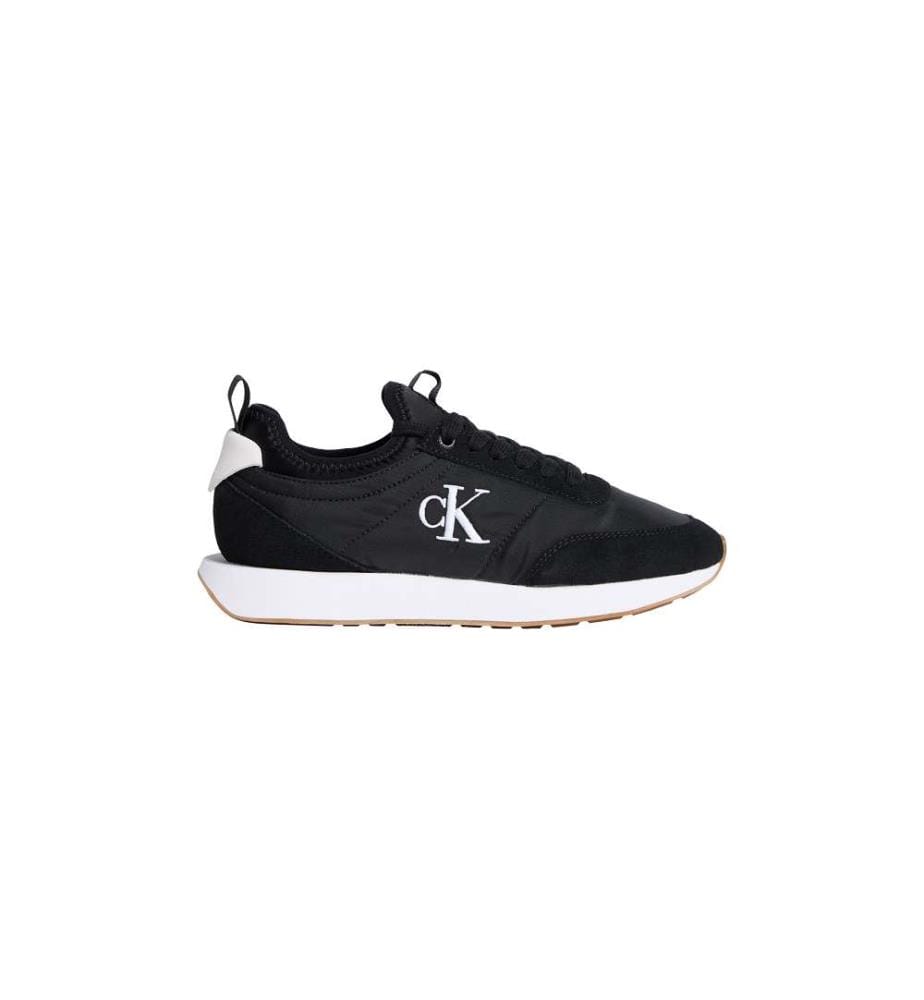 Sneakers Mono-Chaussette Bestickt Leder - black/bright white