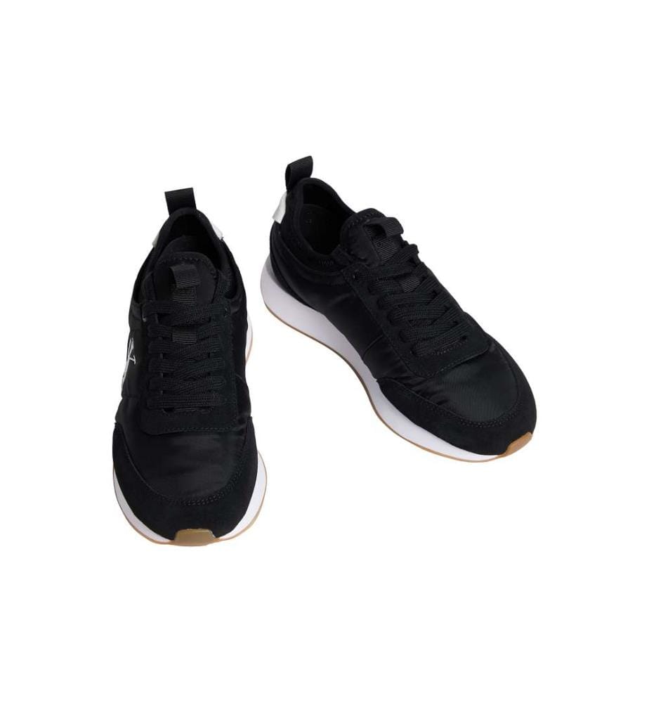 Sneakers Mono-Chaussette Bestickt Leder - black/bright white