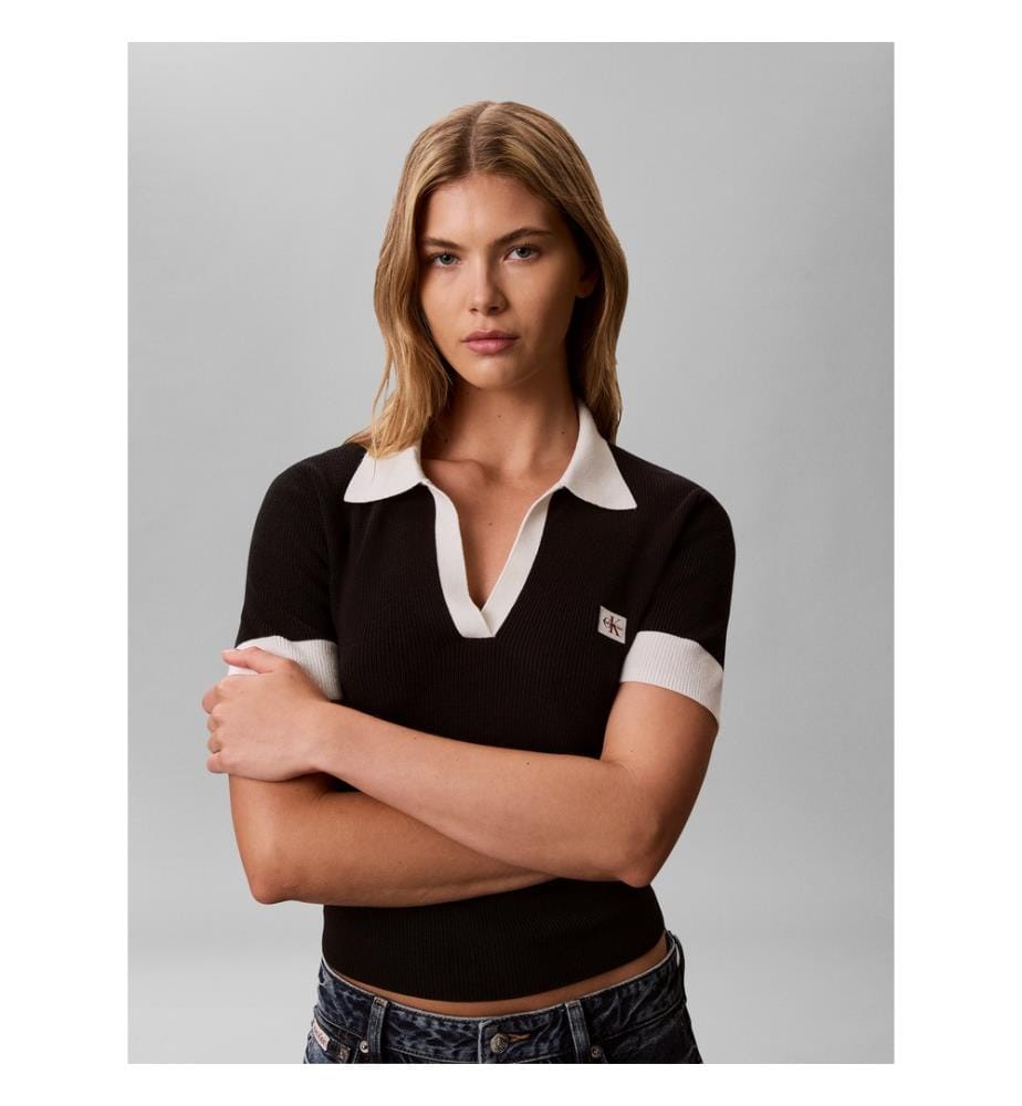 Polo Woven Label - Schwarz und Weiss