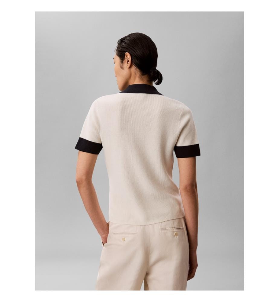 Polo Woven Label - Weiss und Schwarz