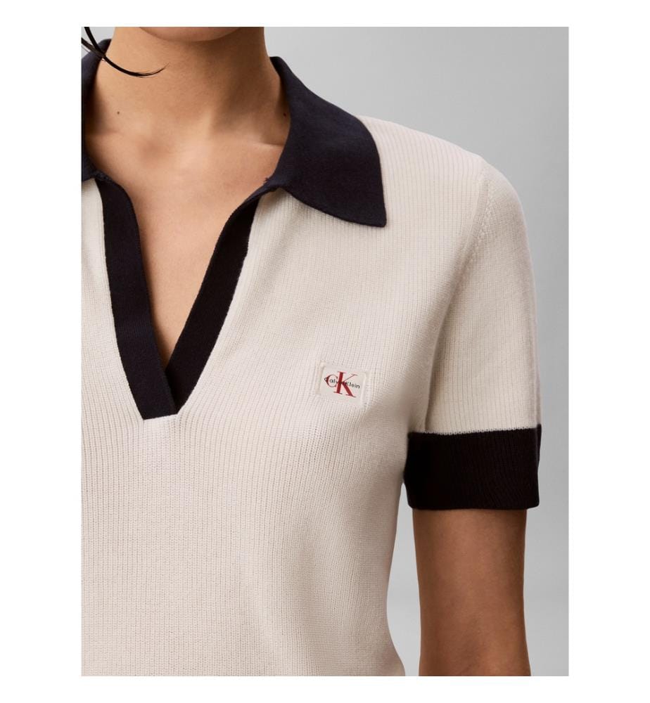 Polo Woven Label - Weiss und Schwarz