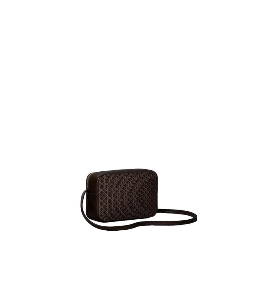 Lange Kameratasche mit Monogramm – Schwarz