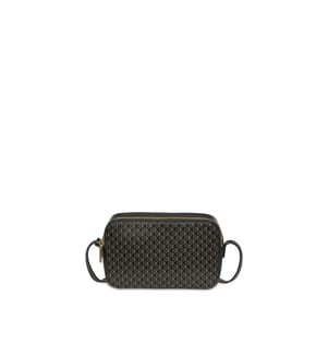 Lange Kameratasche mit Monogramm – Schwarz