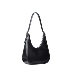 Halbmondtasche mit Logo – Schwarz