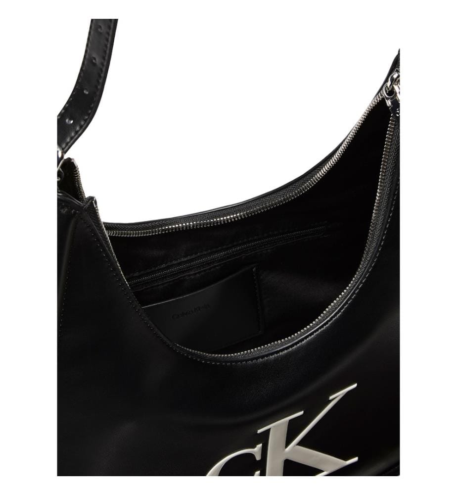 Halbmondtasche mit Logo – Schwarz