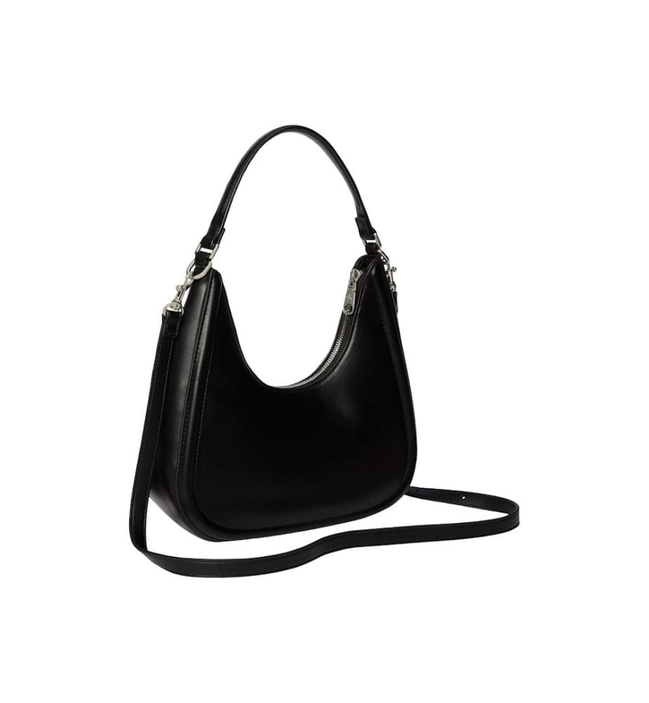 Kleine Halbmondtasche mit Logo – Schwarz