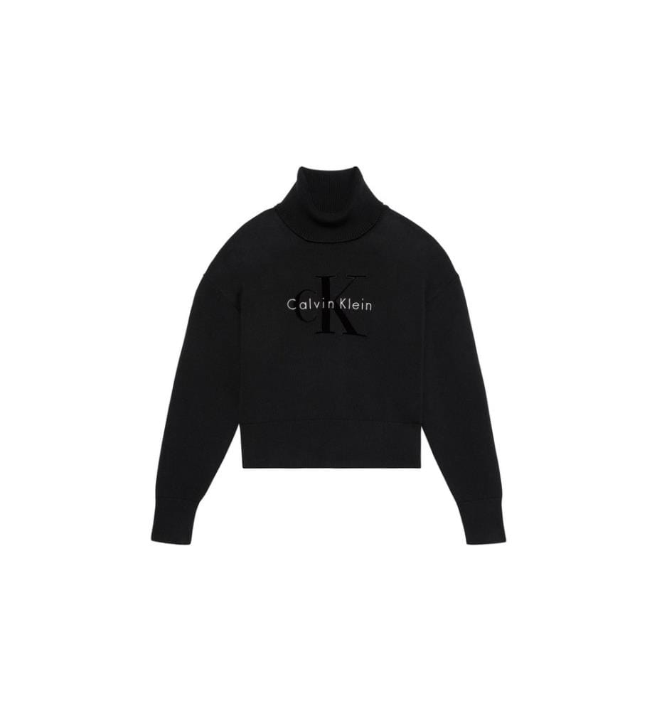 Pullover mit Stehkragen und Logo – Schwarz