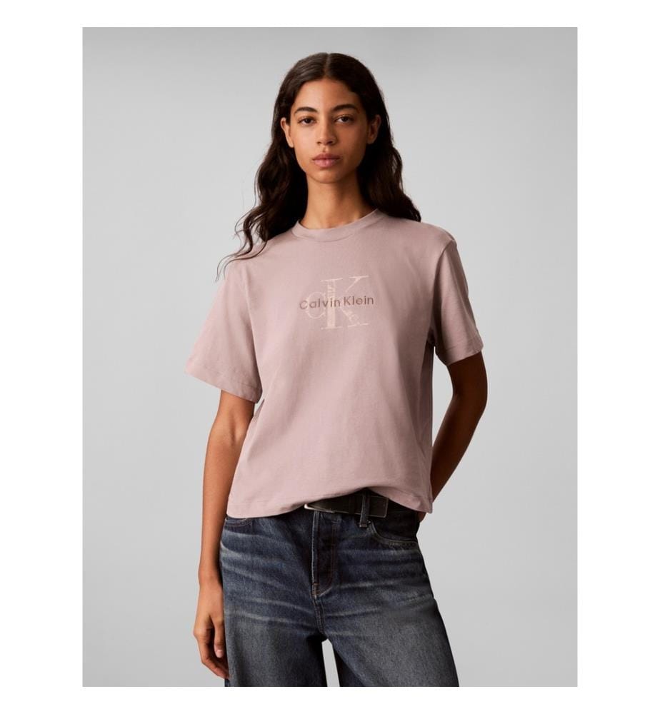 Boxy-T-Shirt mit Logo – Rosa