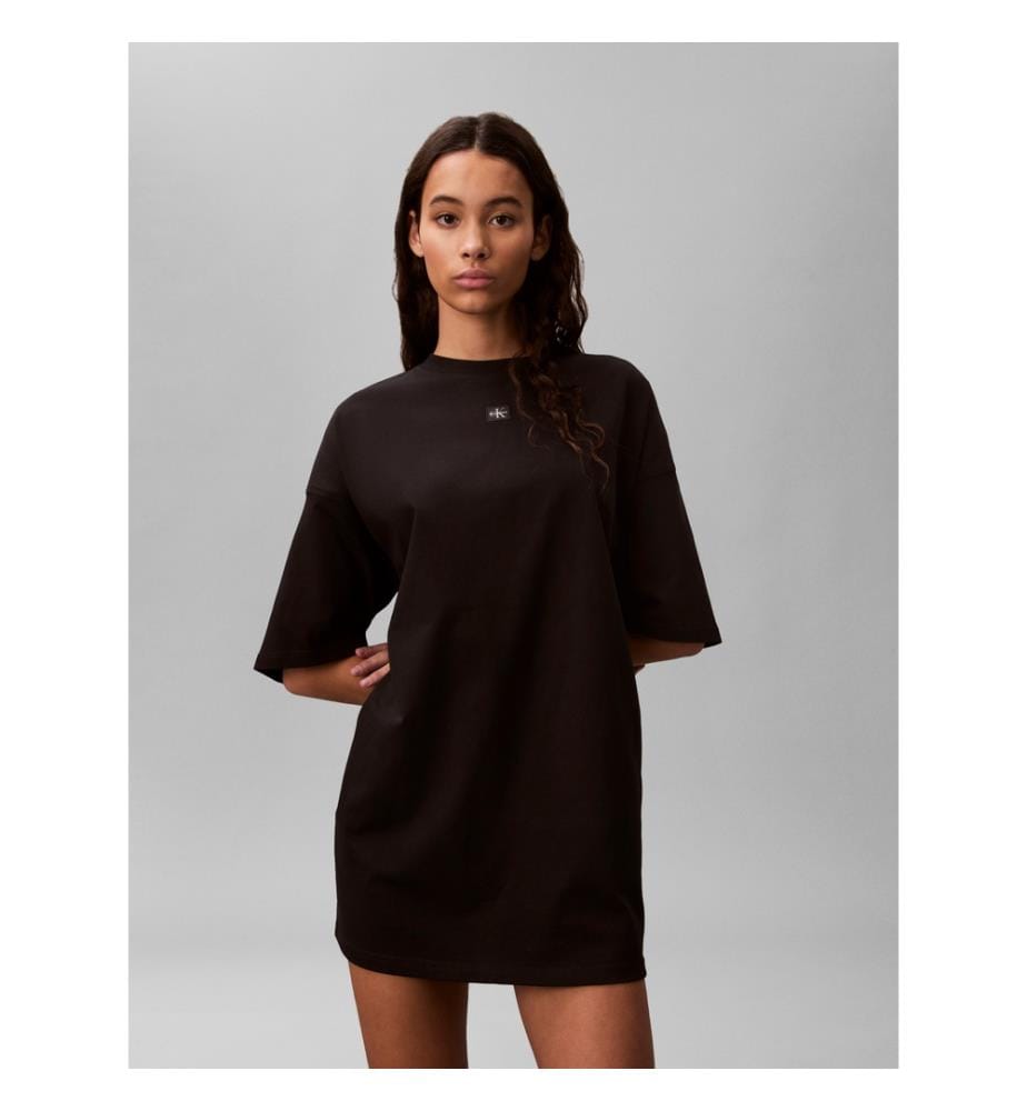 Oversize T-Shirt Kleid - Schwarz