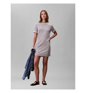T-Shirt Kleid Ringer Sportlich - Grau