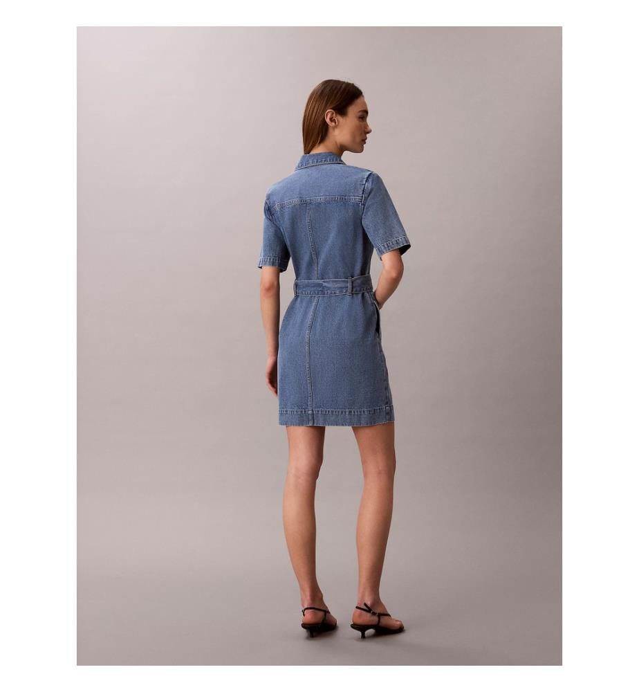 Jeans-Hemdkleid - Blau