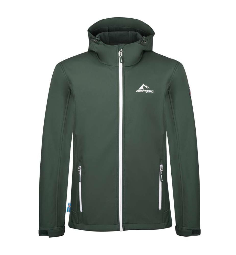 Softshell-Jacke - Dunkelgrün & Weiss