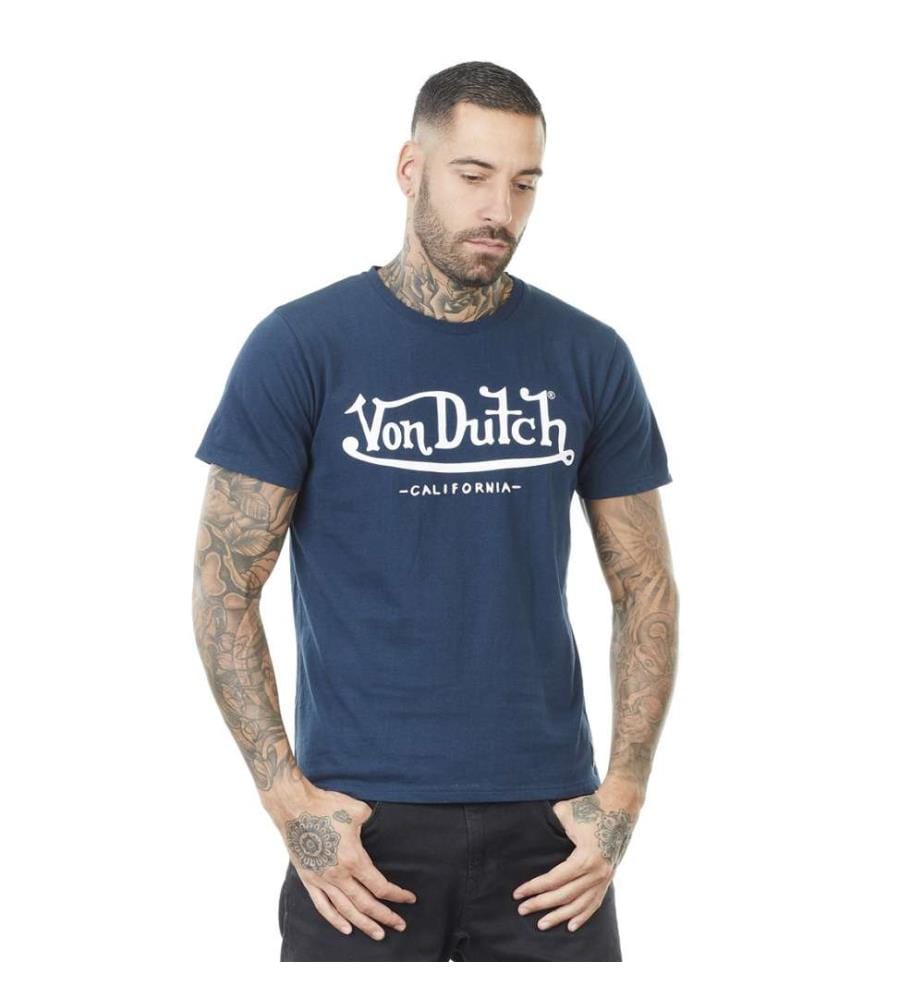 T-Shirt - Marineblau und Weiss