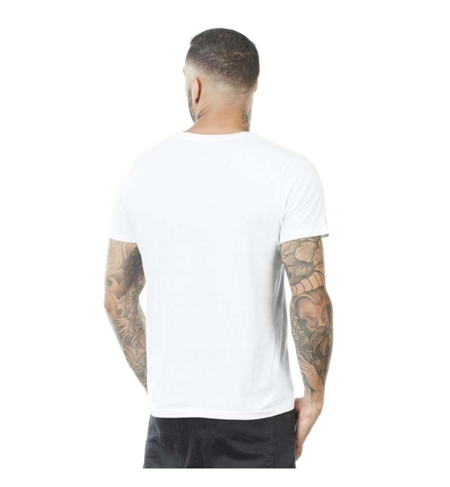 First Rundhalsausschnitt T-Shirt Weiss Print Schwarz - Weiss und Schwarz