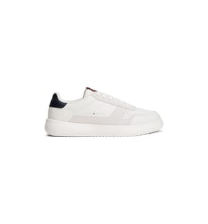 Leather sneakers with finely notched sole - ecru