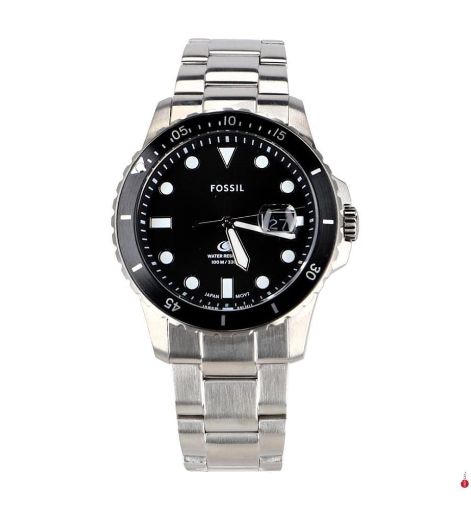 Montre De Plongée Blue Mouvement À 3 Aiguilles Acier Inoxydable - Argent