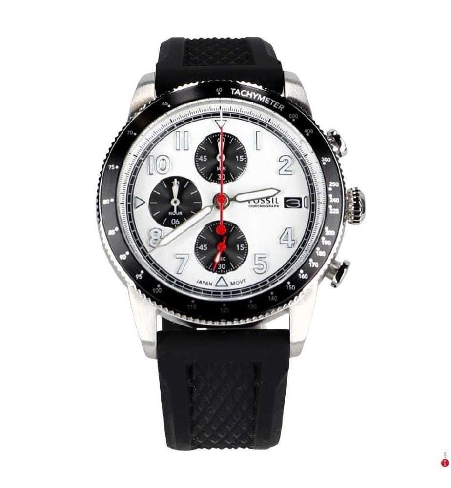 Chronographenuhr Sport Tourer Silikonarmband - Schwarz