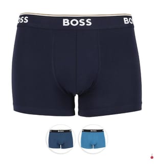 3er-Set Trunk Power Unterhosen - Schwarz mit rotem, weissem und khakifarbenem Gürtel