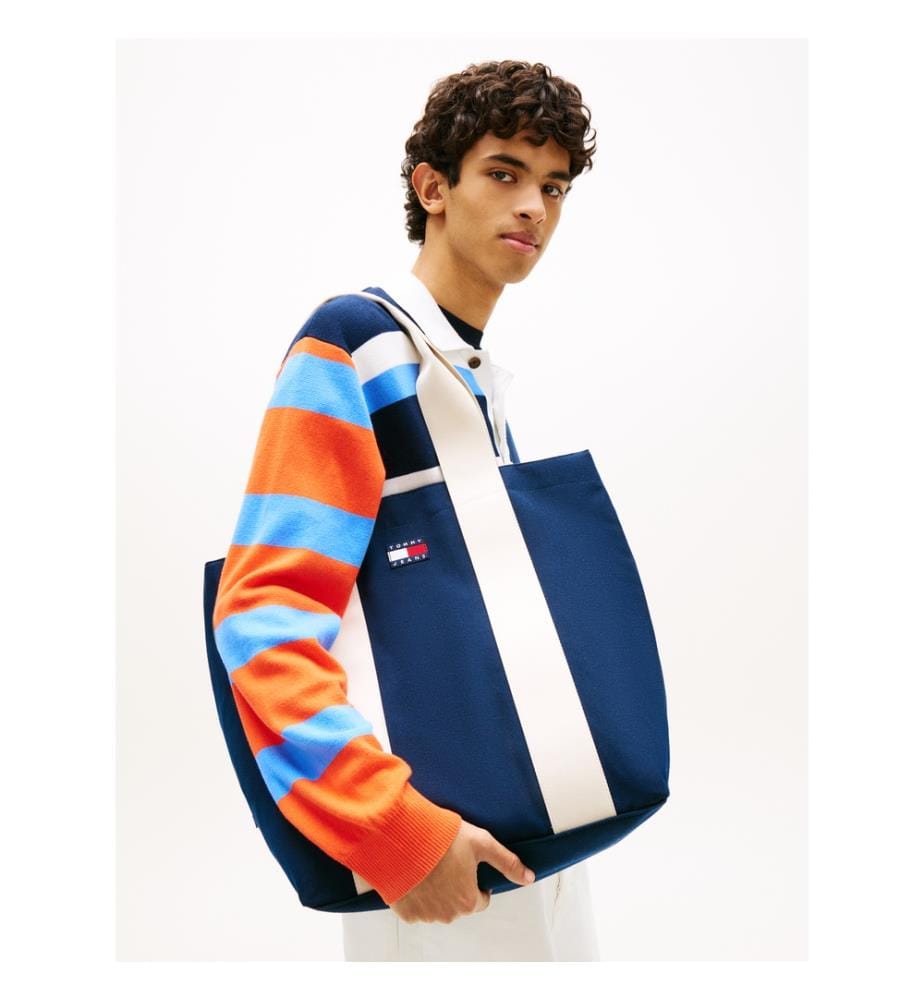 Tote Bag en Toile - Marine et Blanc