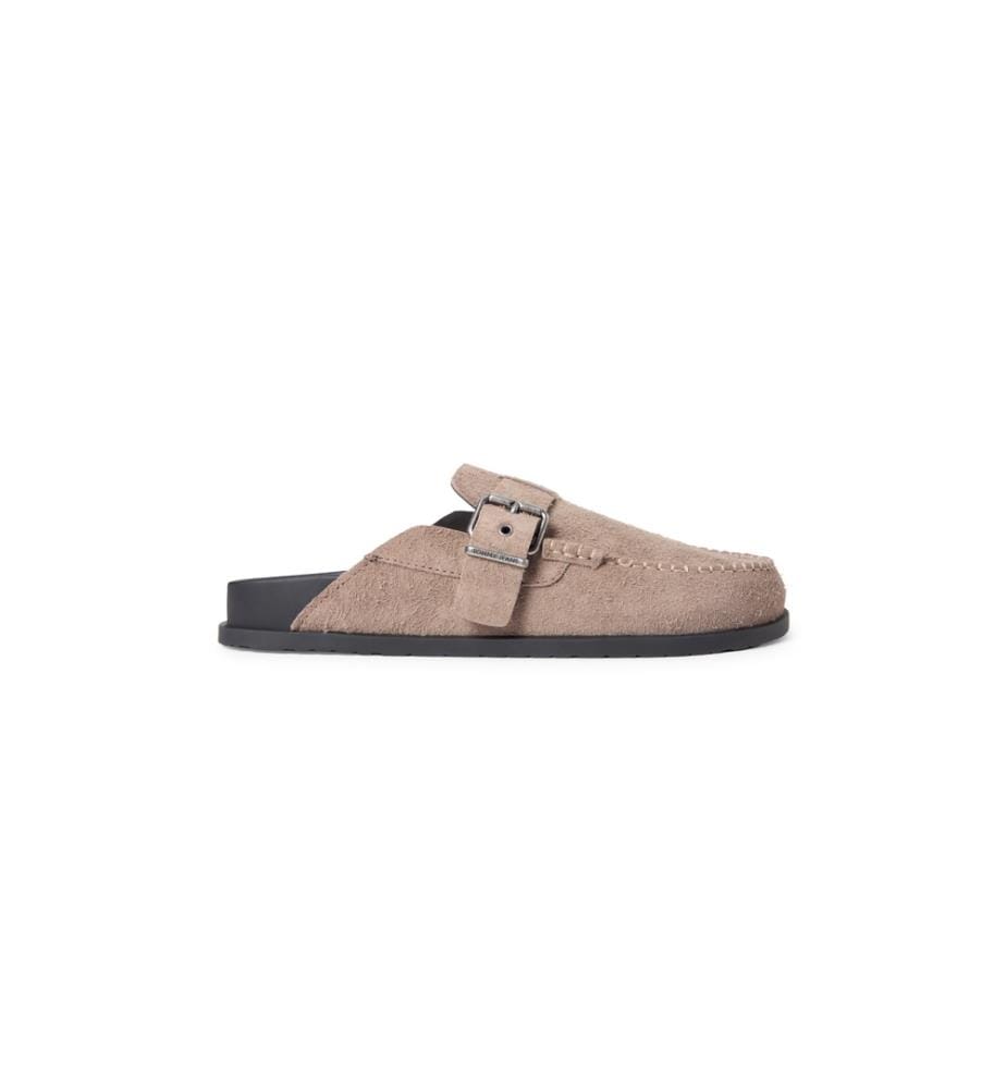 Textured Suede Moccasins - Taupe
