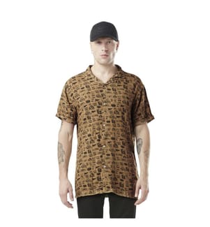 Camicia a fiori - Cammello