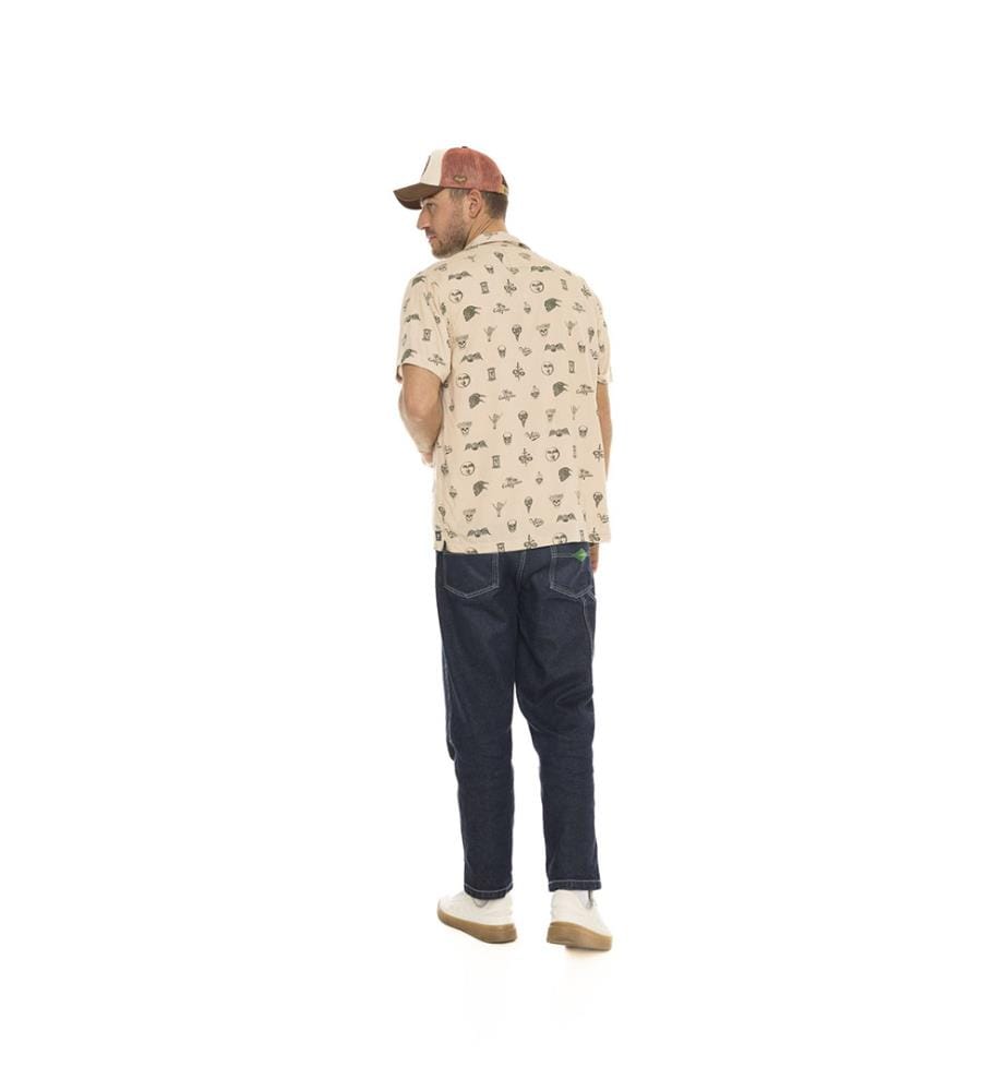 Shirt - Beige / Black