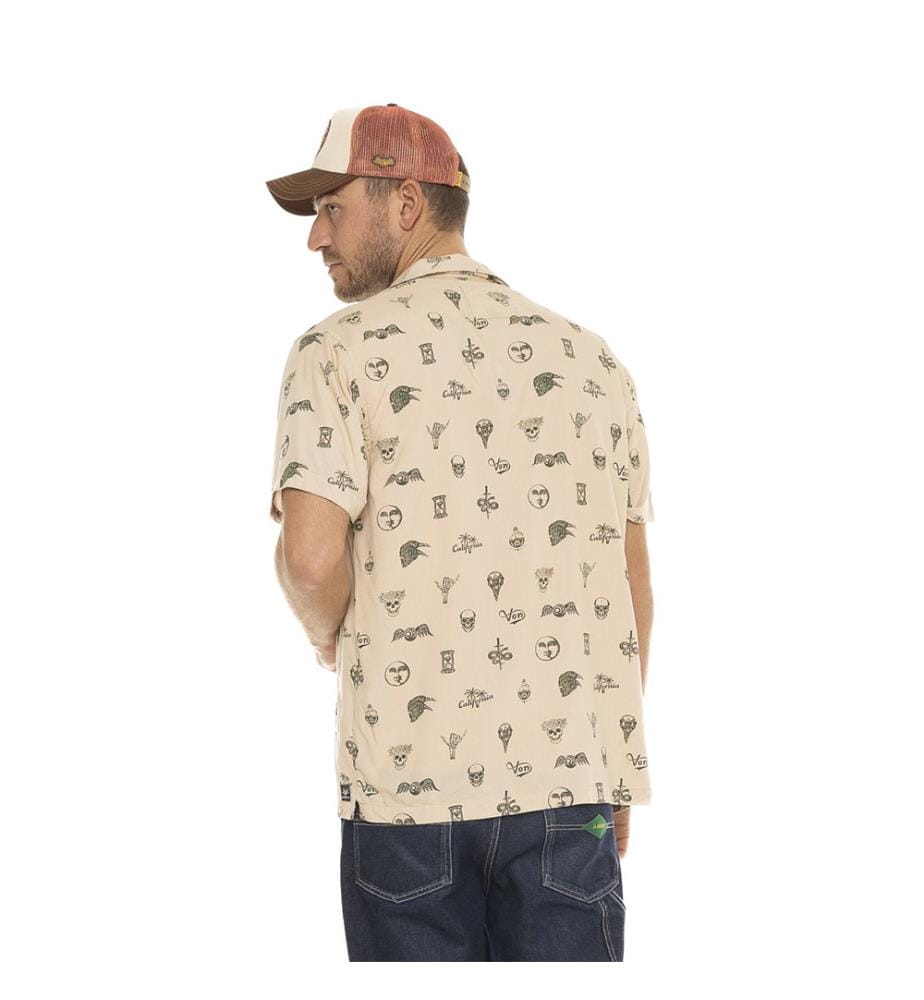 Shirt - Beige / Black