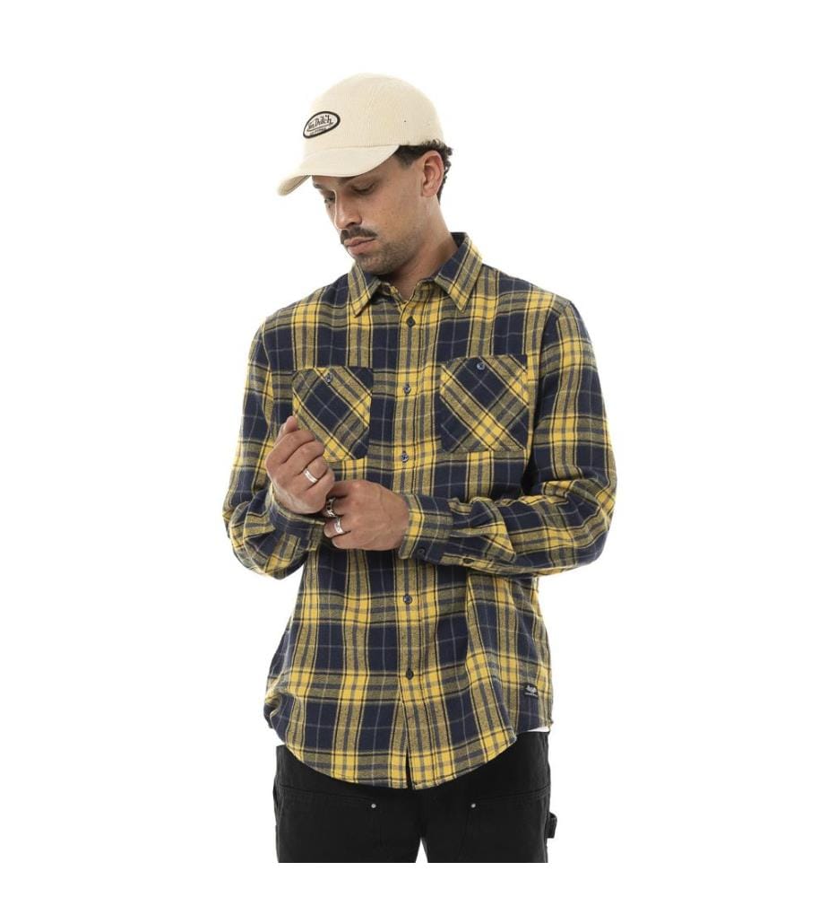 Camicia a quadri - Giallo / Blu scuro