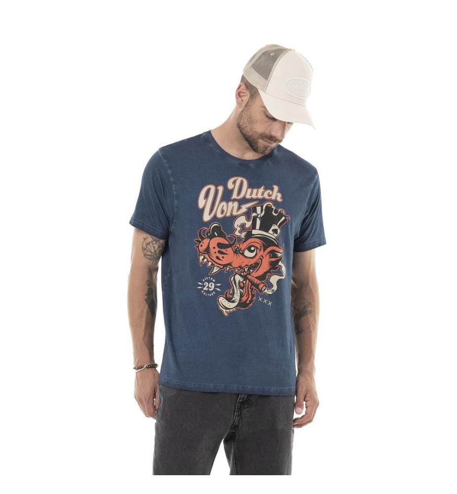 T-Shirt - Blau, Orange, Schwarz und Weiss