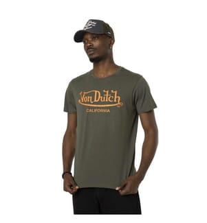 T-Shirt – Khaki-Grün / Orange